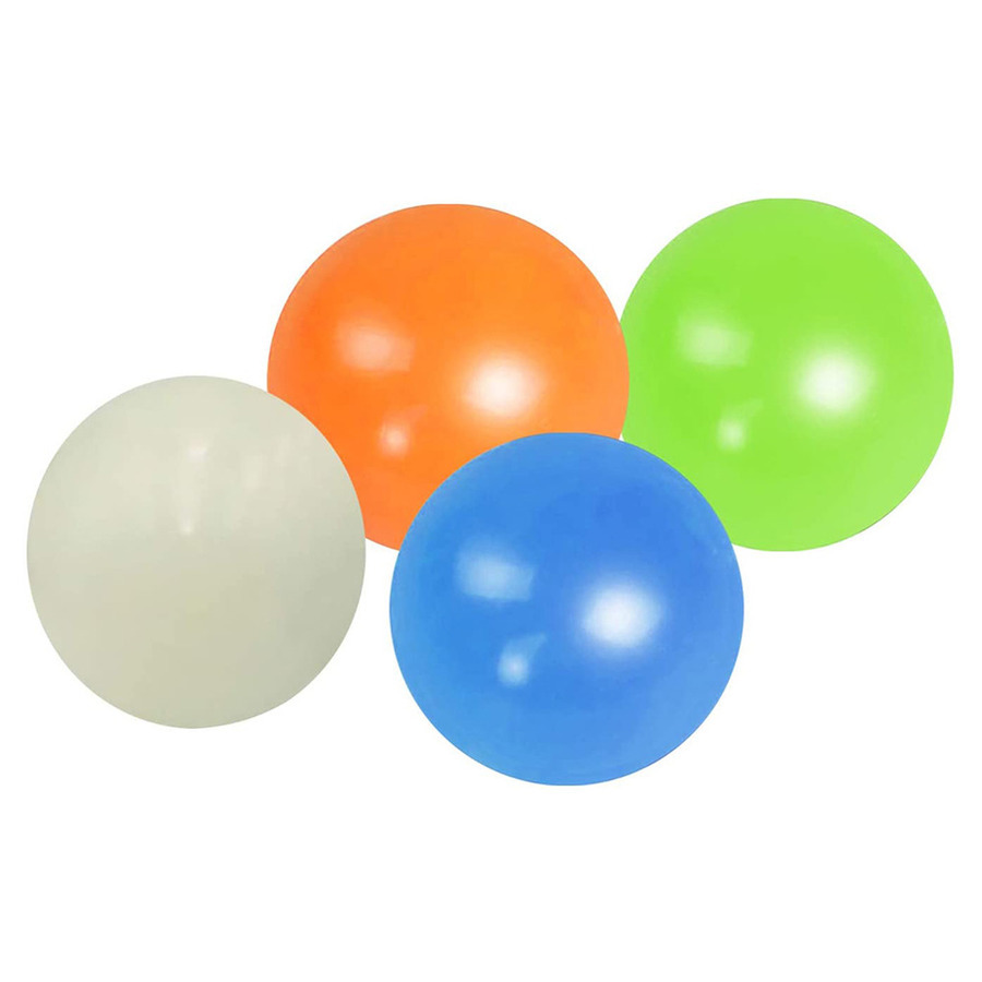 

4pc Stick Wall Ball Glowing Globbles Squash Xmas Sticky Target Balls Decompression Throw Fidget Toy Kids Gift Novelty Stress Rel 619J