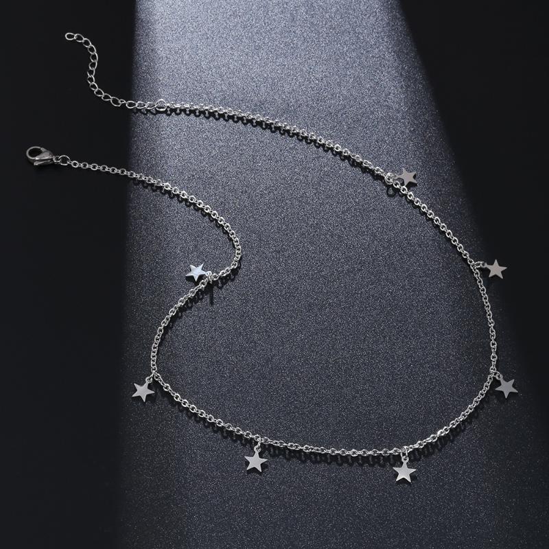 

Chokers Star Necklace Women Stainless Steel Gold Chain Choker Jewelry Collares