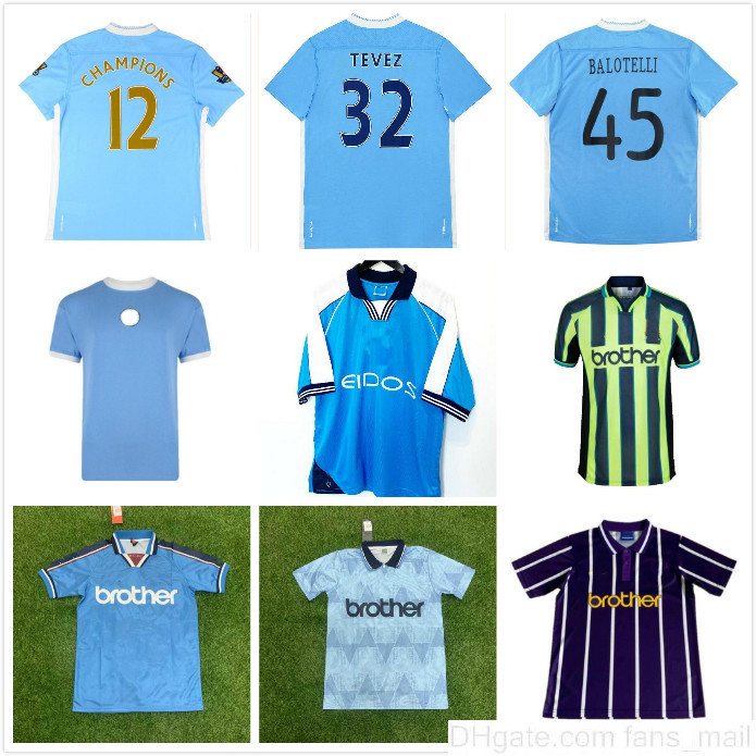 

1972 1989 2011 2012 City Tevez Kun Aguero Silva retro soccer jersey 1998 1999 2000 11 12 TOURE YAYA ZABALETA NASRI DZEKO Balotelli classic