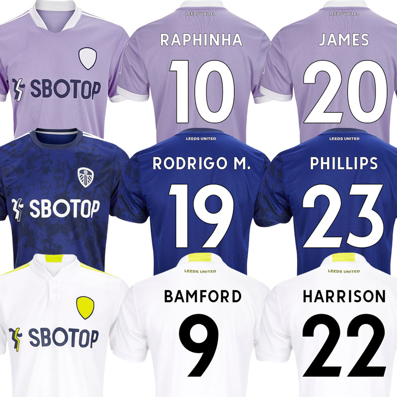 

LEEDS soccer jerseys 2021 2022 UNITED jersey RAPHINHA 10 home PHILLIPS 23 FIRPO BAMFORD 9 DIEGO LLORENTE RODRIGO LUFC football shirt men kit, Black;yellow