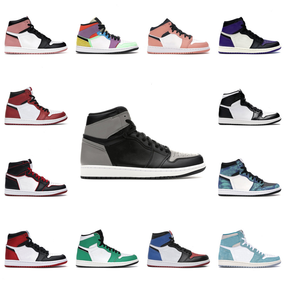 

n basketball shoes 1s jumpman 1 Racer Blue Black Metallic Gold Banned Bred Toe Obsidian Light Smoke Grey mens trainers sneakers 7EJ974DDY, Rust pink