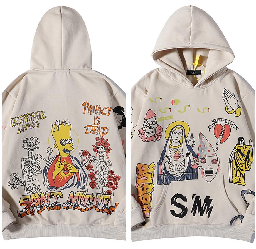 

KANYE WEST autumn saint Michael mens hoodie graffiti printed vintage American Illustration hoodies cotton hooded sweater pullover loose Sweatshirts, I need look other product