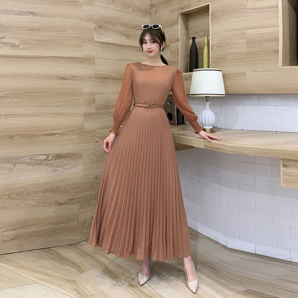 

plus size vestido de mujer pleated long sleeve dress 2021 maxi dresses for women casual vestidos vetement femme robe longueplus size clothes, Red