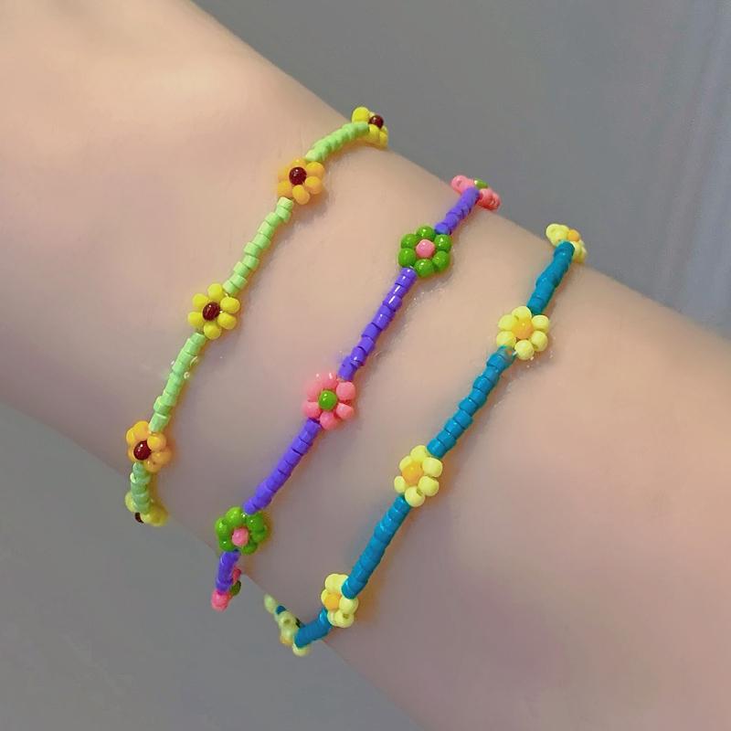 

Beaded, Strands 2021 Handmade Bohemian Friendship Bracelet For Women Ethnic Colorful Rice Beads Elastic Seeds Beaded Bracelets Gift Friend