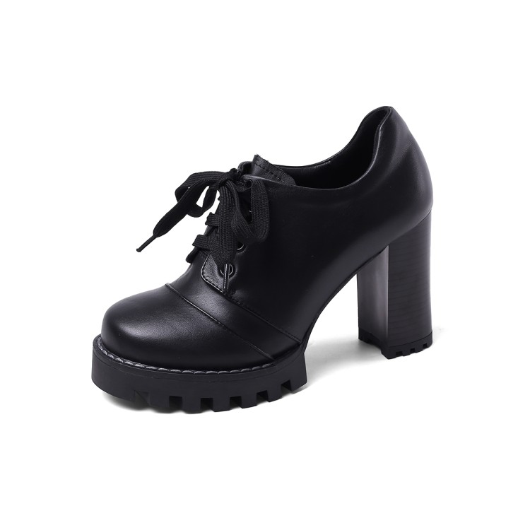 

designer shoes luxury woman bottoms high heels platform round toe soft natural genuine leather patent occupation fashion party wedding waror, Black