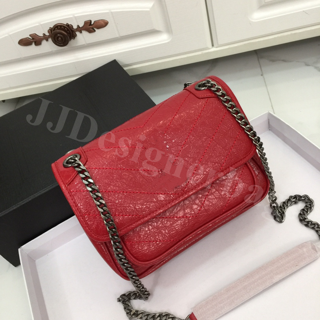

Baby Niki Mini Large in Crinkled Vintage Leather Flap Bag Crossbody Womens Designer Luxurys HandBag Lady Purse Wallet Shoulder Bags Tote, Color #1