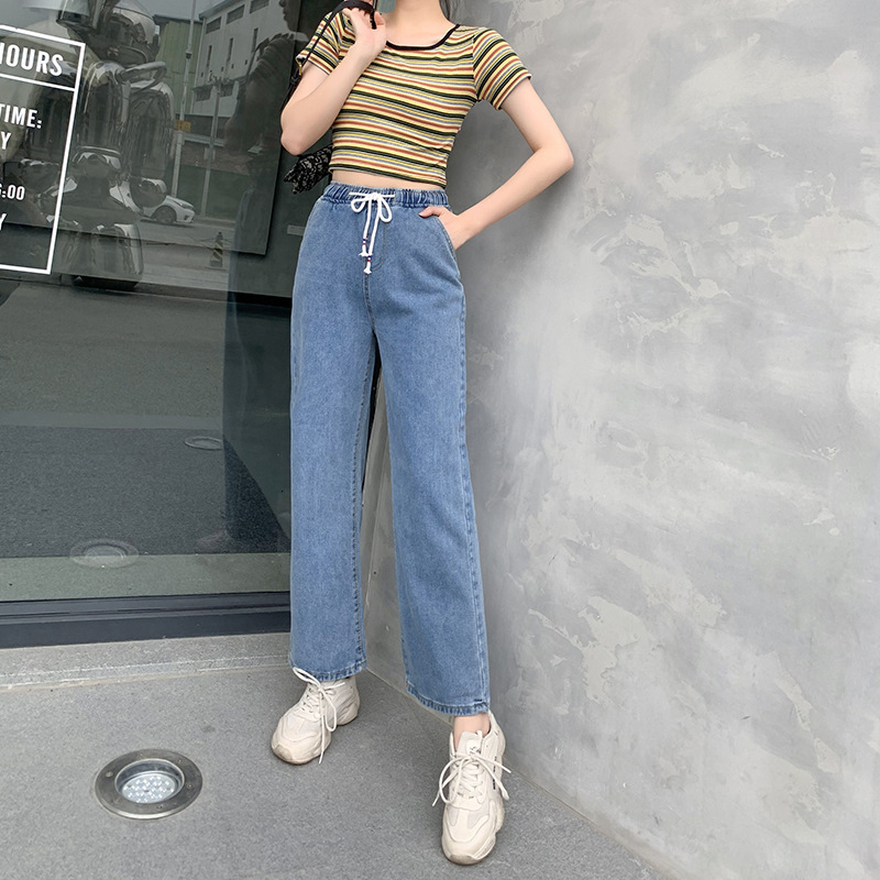 

jeans wide leg pants for women in autumn and winter 2021, Blue