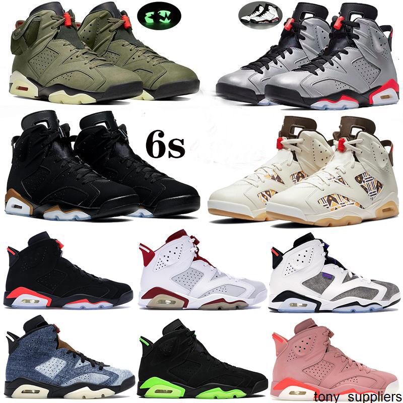 

2021 Mens 6 6s DMP travis Reflective Jumpman Basketball shoes trainers alternate Hare black infrared Athletic sports men Sneakers