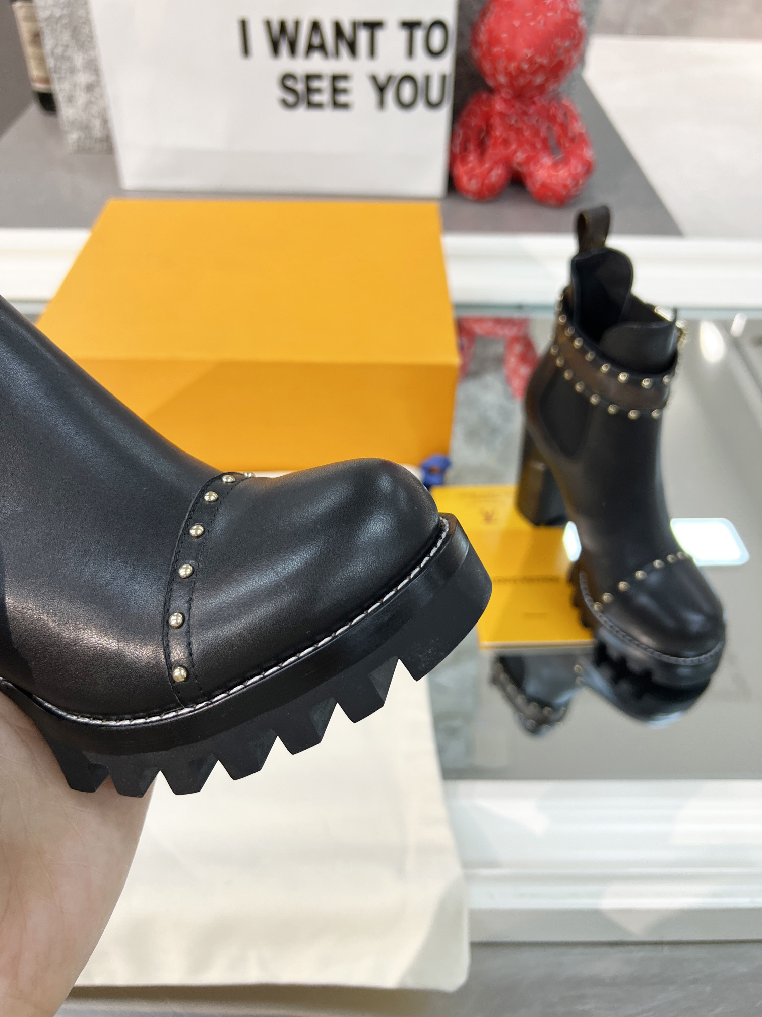 

2021 new Women Leather Laureate Platform Desert Boot Martin Boots Star Trail Lace-up Ankle Winter Booties high heels bosslock size:35-40, 4#