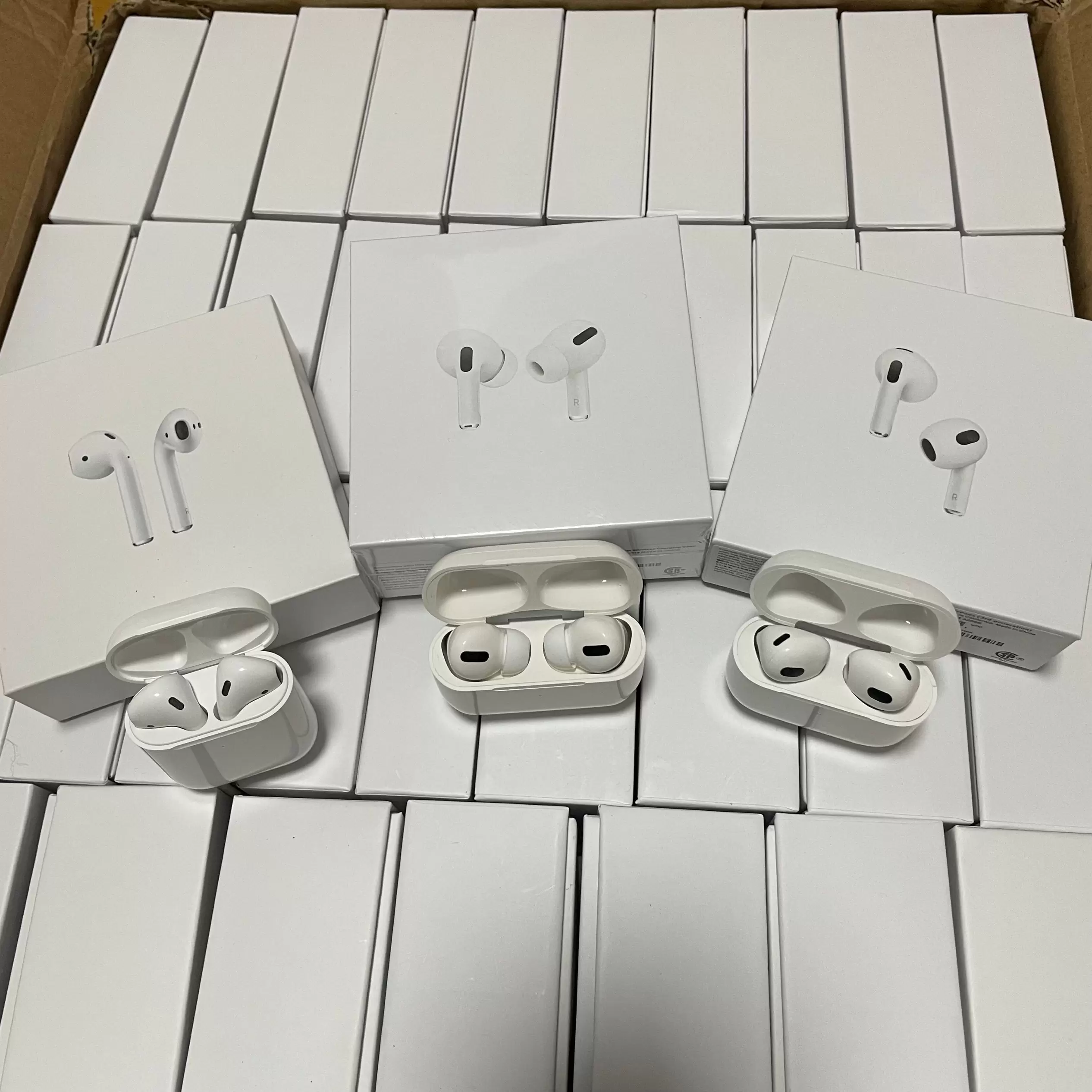 

1:1 Apple AirPods 3 Pro Air Gen 3 Air Pods H1 Chip Transparency Earphones Wireless Charging Bluetooth Headphones AP3 Pro AP2 Earbuds 2nd Generation Headsets, White