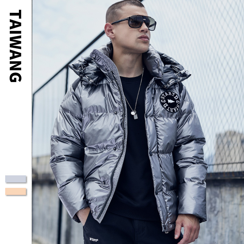 

Men's Down & Parkas Men Winter Warm Jackets Sier Coats Hip Hop Thick Parka Fashion Casual Patchwork Male Streetwear Outwear L714 N, Black