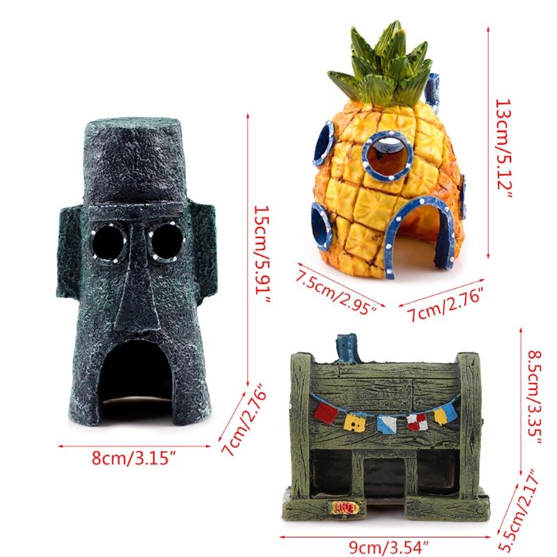 

Decorations Aquarium Cartoon Fish Tank Decor Pineapple House Crab Restaurant Ornaments Perfect Hiding For Small Medium