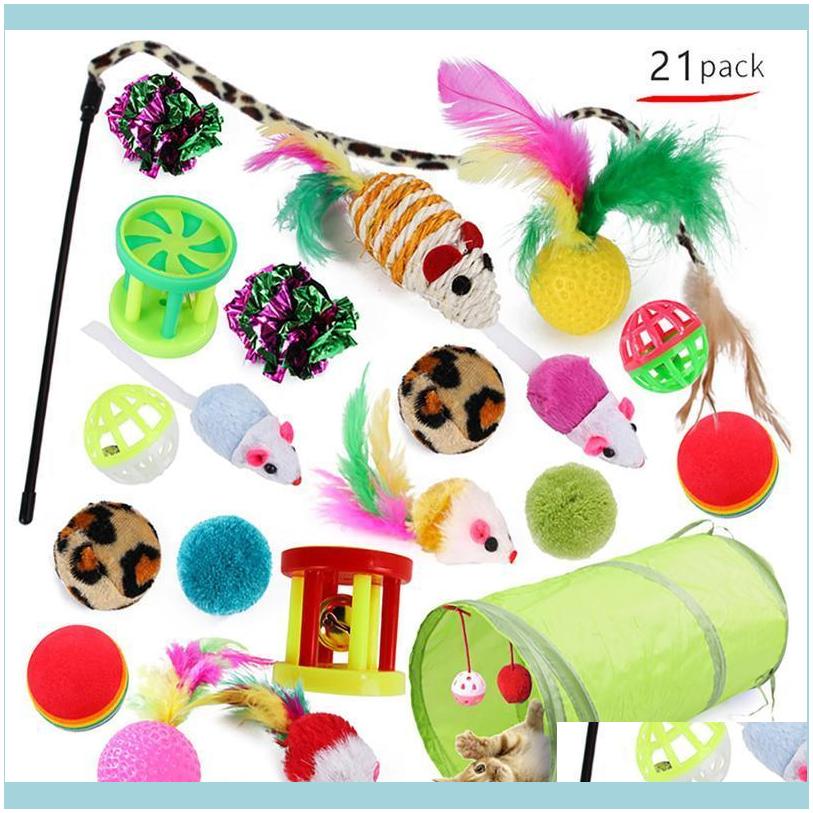 

Supplies Home & Garden21Pcs Toys Kit Collapsible Tunnel Toy Fun Channel Feather Balls Mice Shape Pet Kitten Dog Cat Interactive Play Drop De