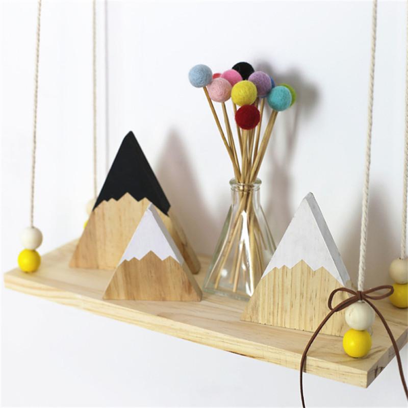 

Decorative Objects & Figurines 3 Pcs Handmade Wooden Hills Set Nordic Top Woodland Mountain Decoration Pography Props Kids Room Decor Miniat