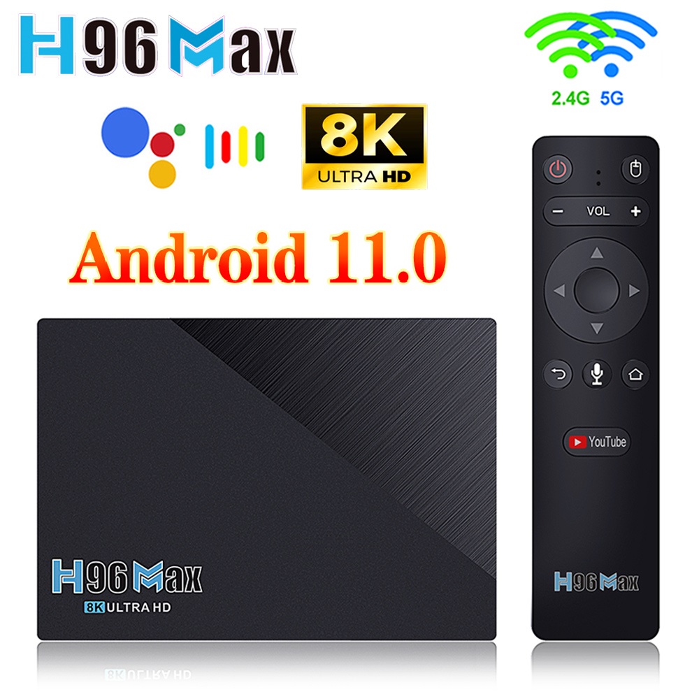 

8gb 64gb h96 max rk3566 tv box android 11 4gb 32gb support 1080p 8k 24fps google play youtube h96max smart tv box set box