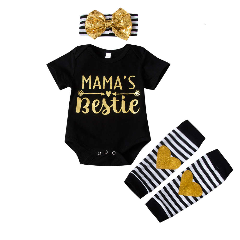 

girl's striped bowknot three piece Mama jacket + headband foot cover, White