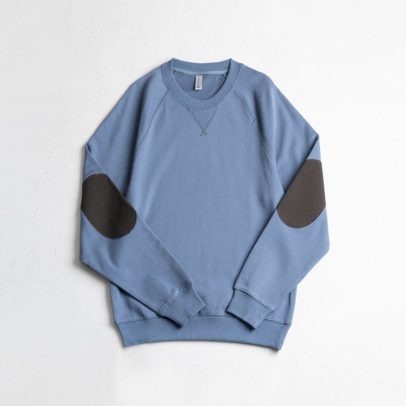 

Autumn and winter men's casual round neck pasted cloth sweater cover head loose raglan sleeve youth couple solid color trendy coat, Black