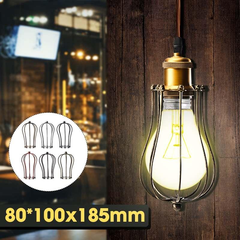 

Lamp Covers & Shades Industrial Vintage Antique Metal Wire Pendant Bulb Chandelier Cage Ceiling Hanging Guard Cafe Bars