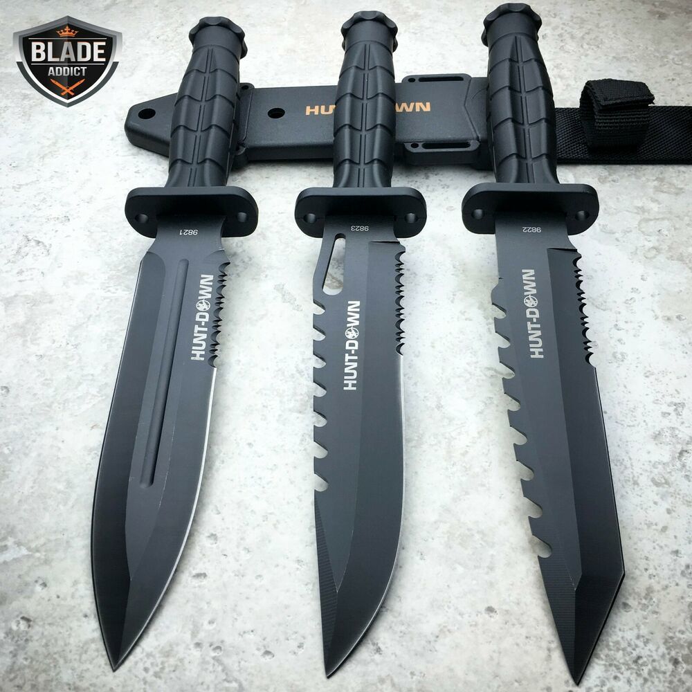 

12 "tactical hunting fixed blade Bowie survival military Knife with sheath