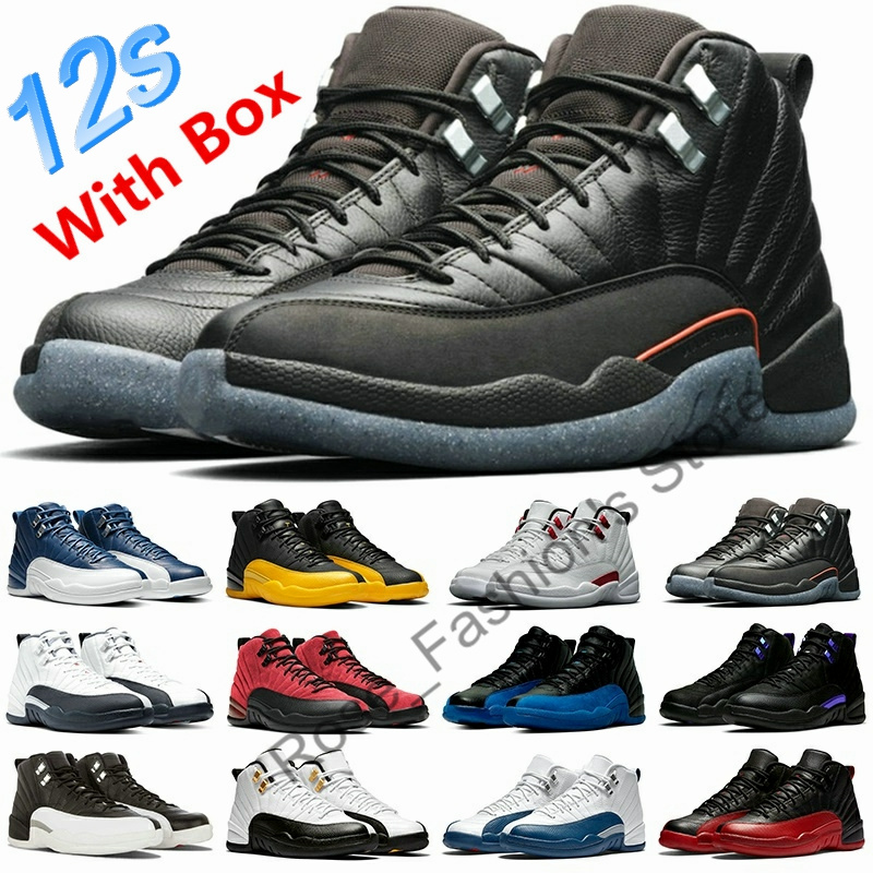 

Winterized Triple Black 12 Men Sneakers Basketball 12s Shoes Wholesale Low Price Discount Factory China OEM With Box sz 7-13 Reverse Taxi Royalty Taxi University Gold, 12s dark concord