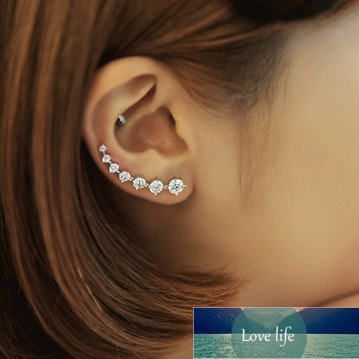 

REETI New High Quality Super Shiny Zircon 925 Sterling Silver Earring for Women Jewelry Wholesale Gift Ear row Factory price expert design Quality Latest Style