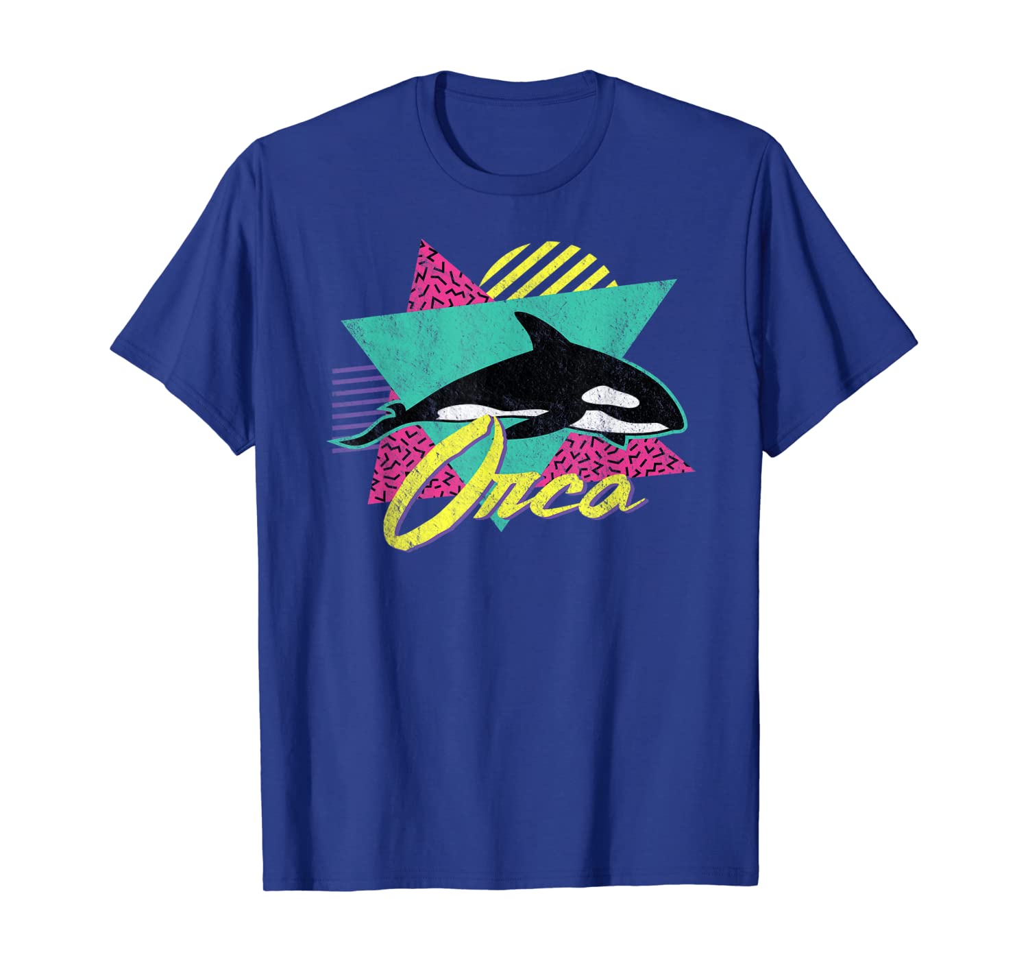 

vintage retro 80s or 90s orca killer whale t-shirt, White;black
