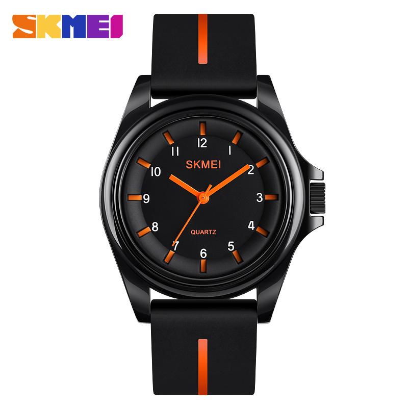 

Wristwatches SKMEI 1578 Simple Silicone Quartz Watches Fashion Men Women Waterproof 3Bar Relogio Feminino, Slivery;brown