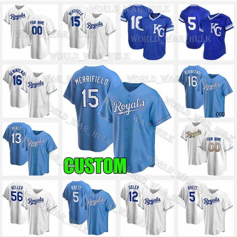 

Kansas Whit Merrifield Custom City Baseball Jerseys 16 Andrew Royals Benintendi Bo Jackson 5 George Brett Salvador Perez Hanser Alberto, Blue;black