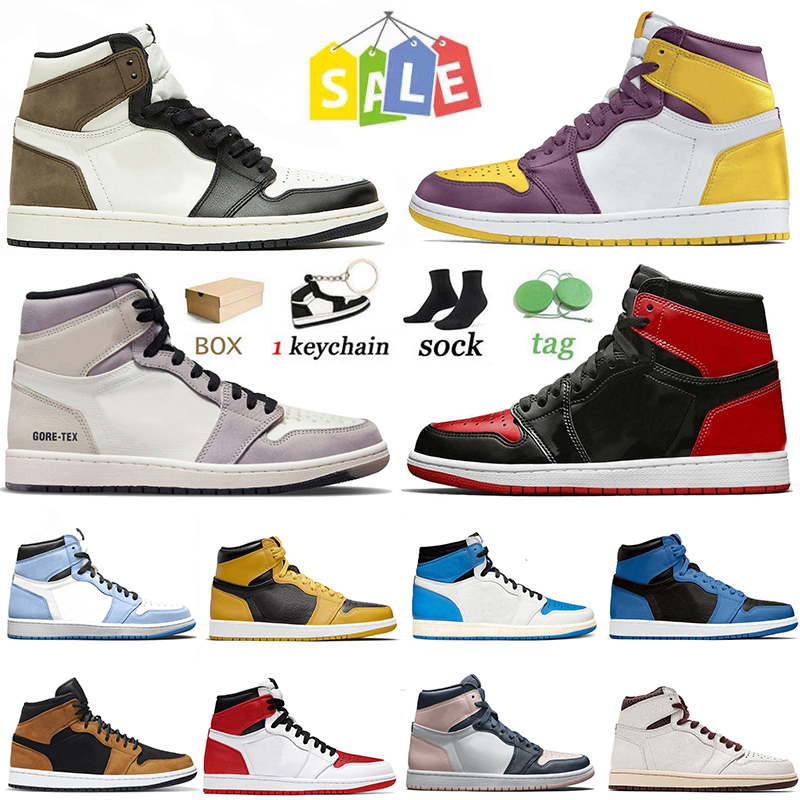

2022 With Box Mens 1 high OG basketball shoes jumpman 1s Bordeaux University Blue dark mocha bred shadow obsidian men women Sneakers Trainers Sports Size 36-45, #34 dark marina blue 36-47