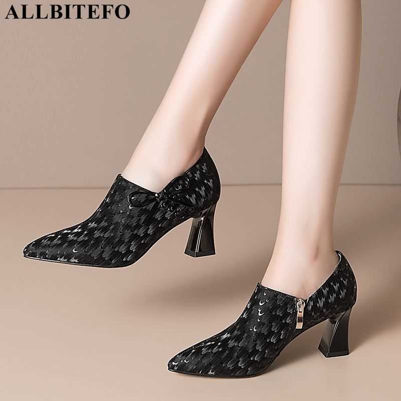 

ALLBITEFO silver natural genuine leather women high heel shoes fashion sexy party wedding shoes women heels shoes high heels 210611, As picture