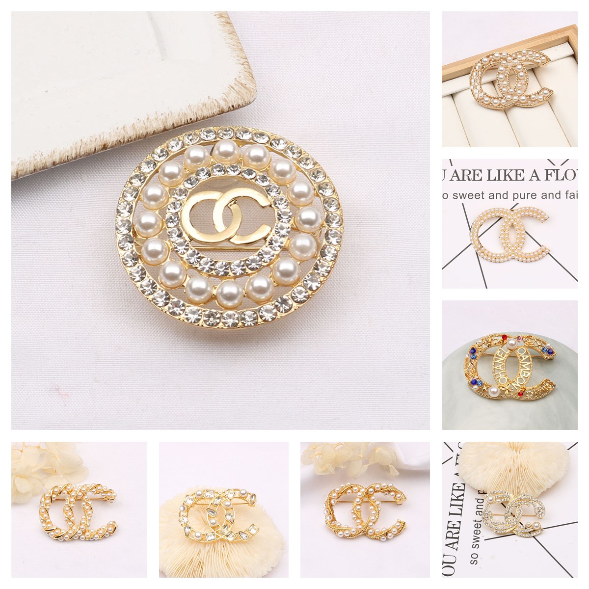 

Luxury Women Men Designer Brand Letter Brooches 18K Gold Plated Inlay Crystal Rhinestone Jewelry Brooch Good Charm Pearl Pin Marry Christmas Party Gift Accessorie