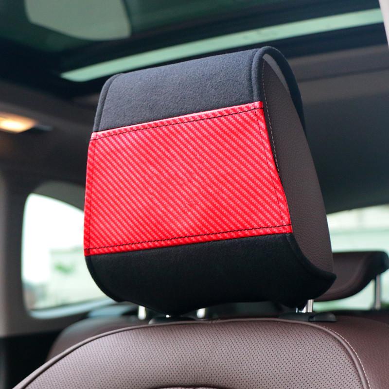 

Seat Cushions VEHICAR 2PCS Car Embroidery Logo Headrest Cover Emblems Protector