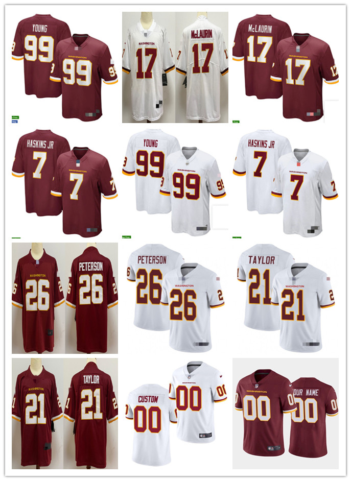 

Men Women Youth WashingtonFootball Team 99 Chase Young 17 Terry McLaurin 7 Dwayne Haskins 21 Sean Taylor 26 Adrian Peterson 14 Ryan Fi, Black;red