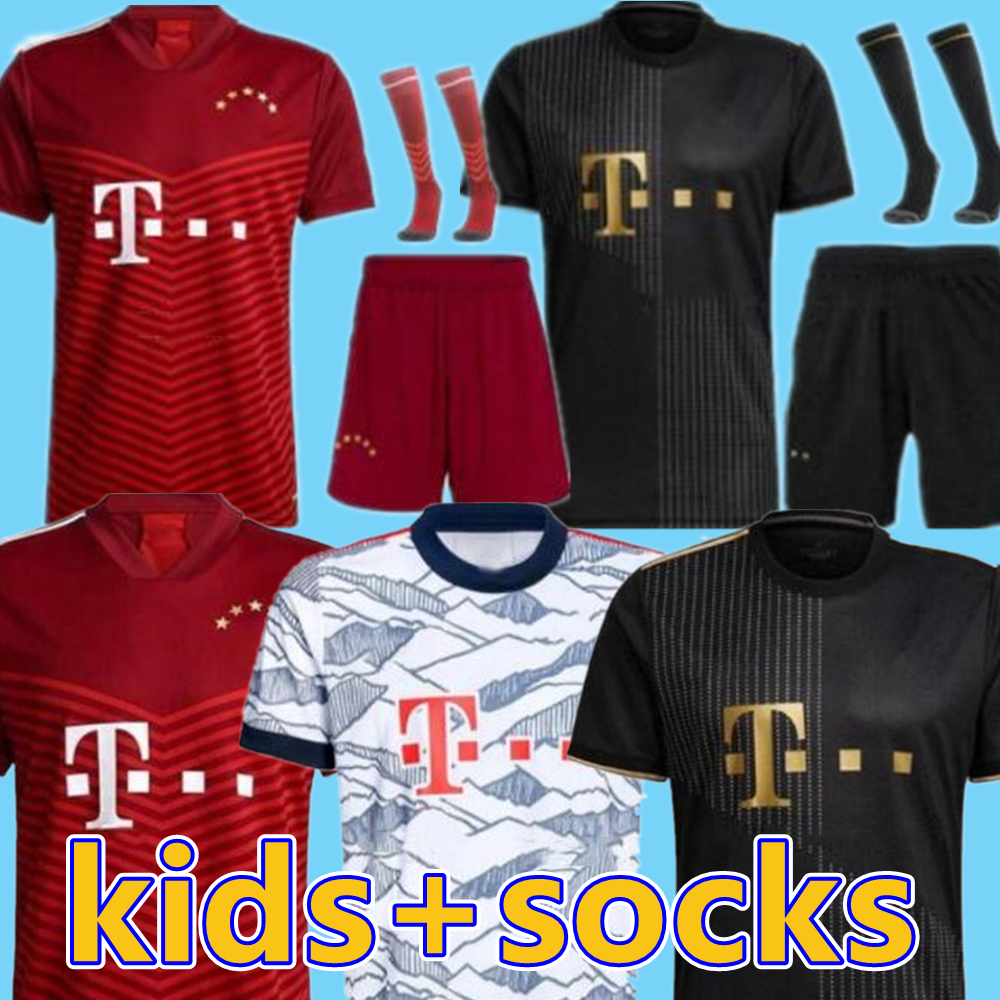 

21/22 Kids Kit BaYern LEWANDOWSKI Munich soccer Jerseys 2021 SANE HERNANDEZ KIMMICH DAVIES child Shirt RIBERY GORETZKA Full set Football uniform, Away kids kit