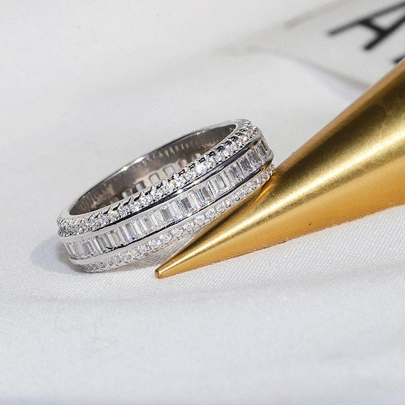 

Wedding Rings Luxury Women's Ring Shiny Flash Silver Color Engagement On Finger Delicate Wholesale Jewelry Gift For Girls KAR200, Slivery;golden