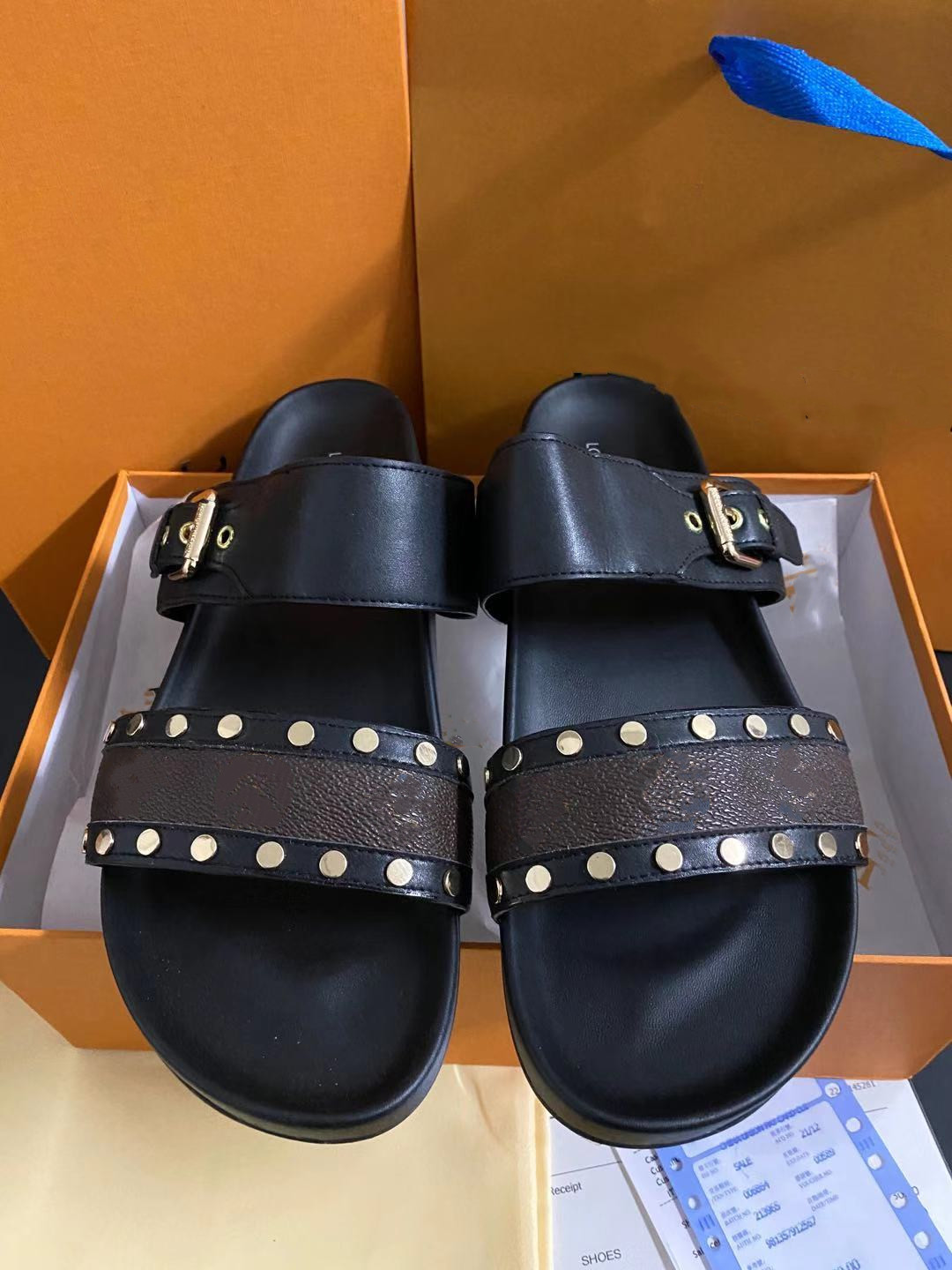 

2021Woman Man Sandals Slippers Shoes slippers High Quality Sandals Slippers Casual Shoes Trainers Flat shoes Slide Eu:35-45 With box 0, Black