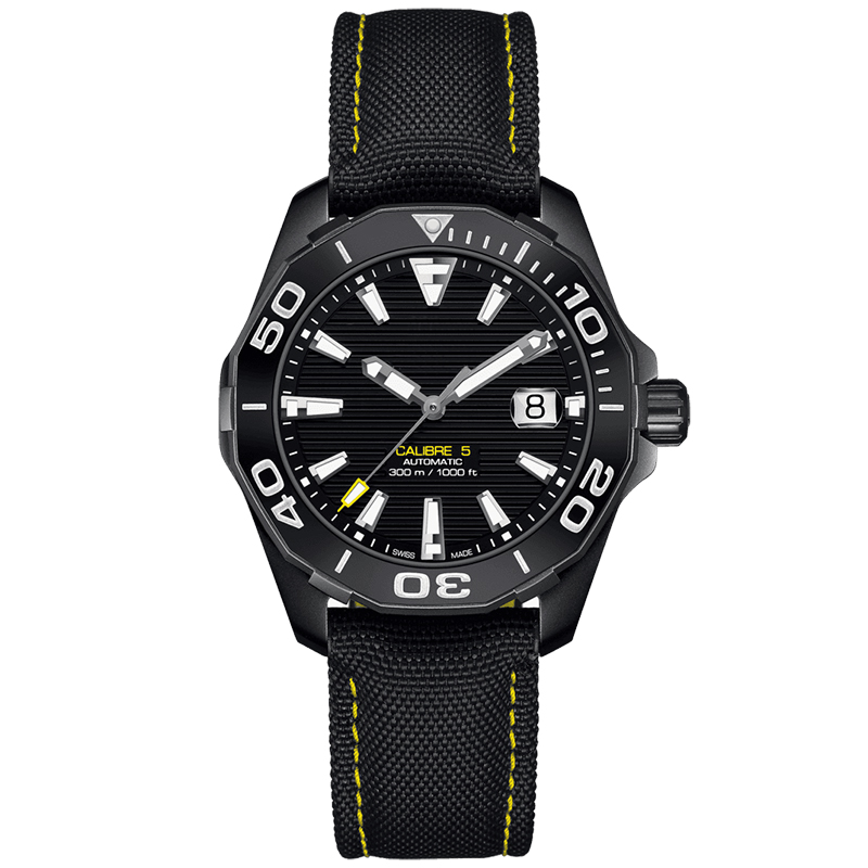 

men automatic mechanical watches classic style 43mm full stainless steel strap top quality wristwatches sapphire super luminous, Orange