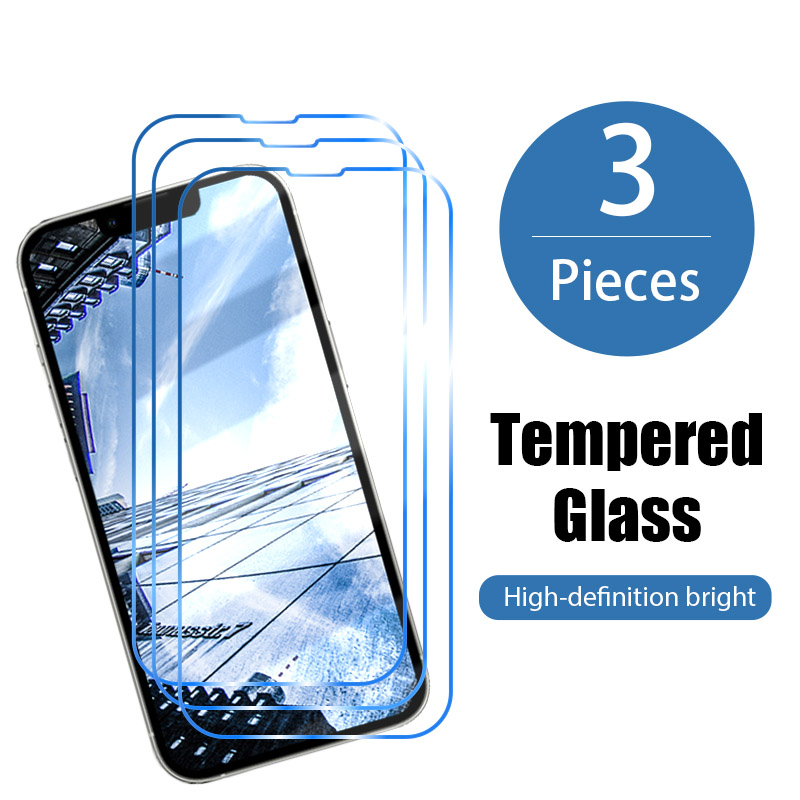 

3PCS Protective Glass iPhone 13 12 11 Pro Max Screen Protector for iPhone 13 12 Mini XS SE X XR 2020 8 7 6 6S Plus 5 5S Glass