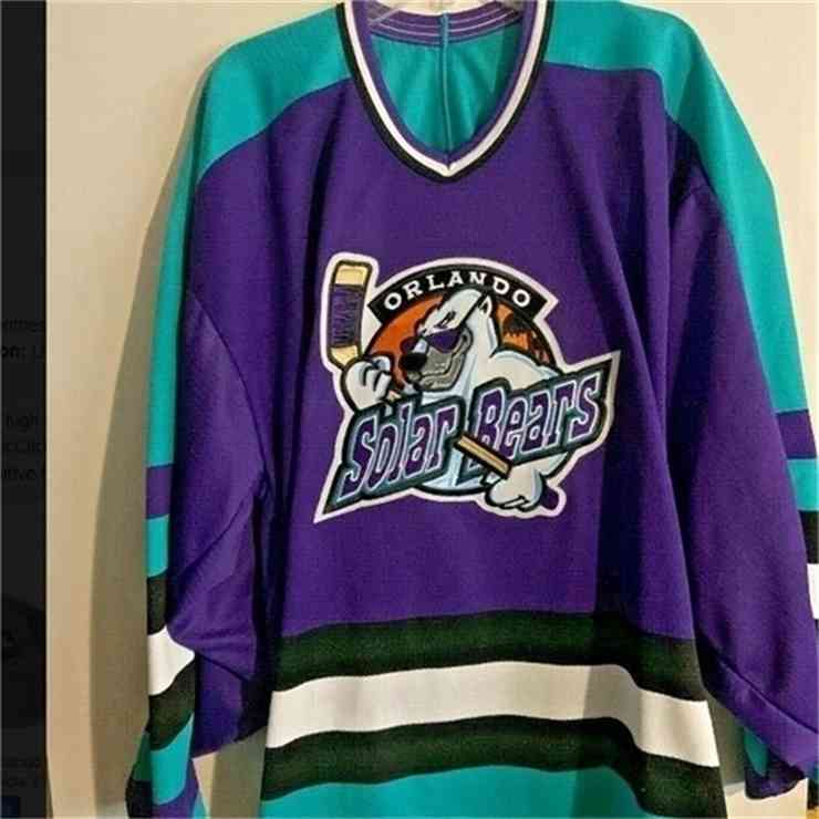 

3740goodjob Men Youth women Vintage VTG 90's Ihl Echl Bauer Orlando Solar Bears 30 BESTER 29 David Bell Vintage Hockey Jersey Size S-5XL, Purple women s-xl