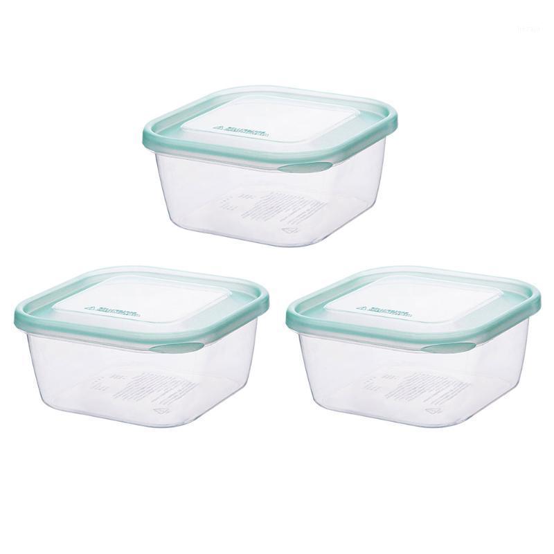 

Storage Bottles & Jars 3pcs/pack Stackable Fruit Sealed Crisper Bento Box Square Food Container Vegetables Home Refrigerator With Lid Kitche