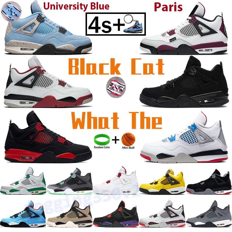 

University blue 4 4s basketball shoes fire red thunder black cat men sports trainers pine green cactus jack paris what the runner sneakers, Bubble wrap packaging