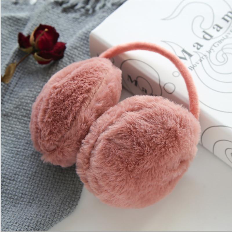 

Berets Fur Solid Color Ladies Ear Warmer Muffs Autumn And Winter Warm Comfortable Unisex Skiing Headphones, Beige