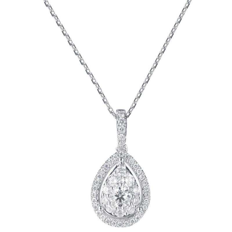 

Pendant Necklaces Modyle Luxury Female Water Drop Necklace Cute Zircon Long Fashion Bride Wedding For Women