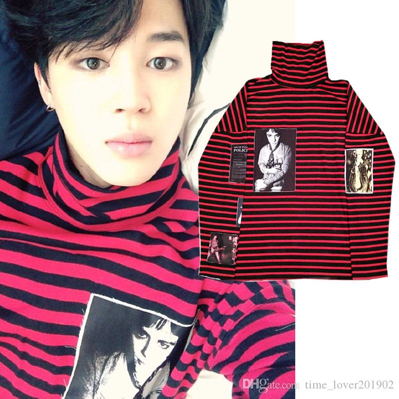 

SIZE S XXL RAF SIMONS Big Bang G-Dragon Hip Hop Striped Hoodies Street Brand Man Fashion New GUN Style Hoodie Turtleneck Winter Swearshirts, Red