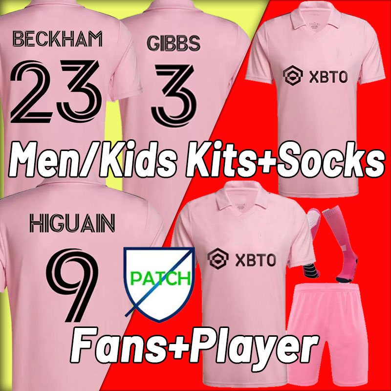 

2021 2022 2023 Miami CF Soccer Jerseys Inter Matuidi HIGUAIN CAMPANA YEDLIN BECKHAM MLS 21 22 23 football men and kids Player version shirt full sets socks uniform, Away+patch