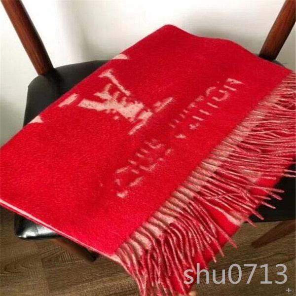 

scarf Ms Europe and America letter stripe Imitation Cashmere Double sided Keep warm scarf Jacquard tassel fashion shawl The New