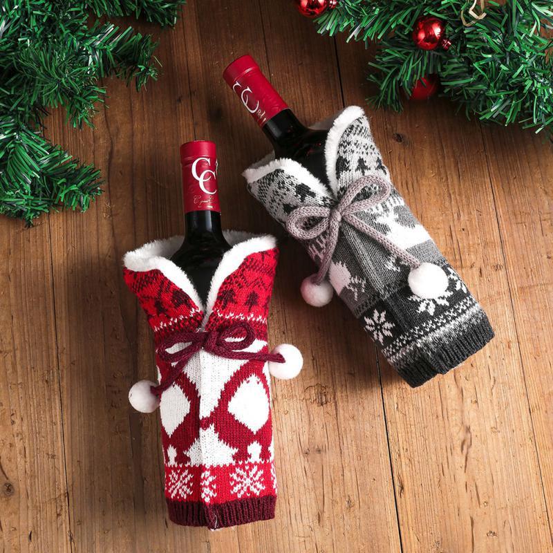 

Christmas Decorations 2022 Wine Bottle Cover Merry Decoration For Home 2021 Ornaments Decor Happy Year