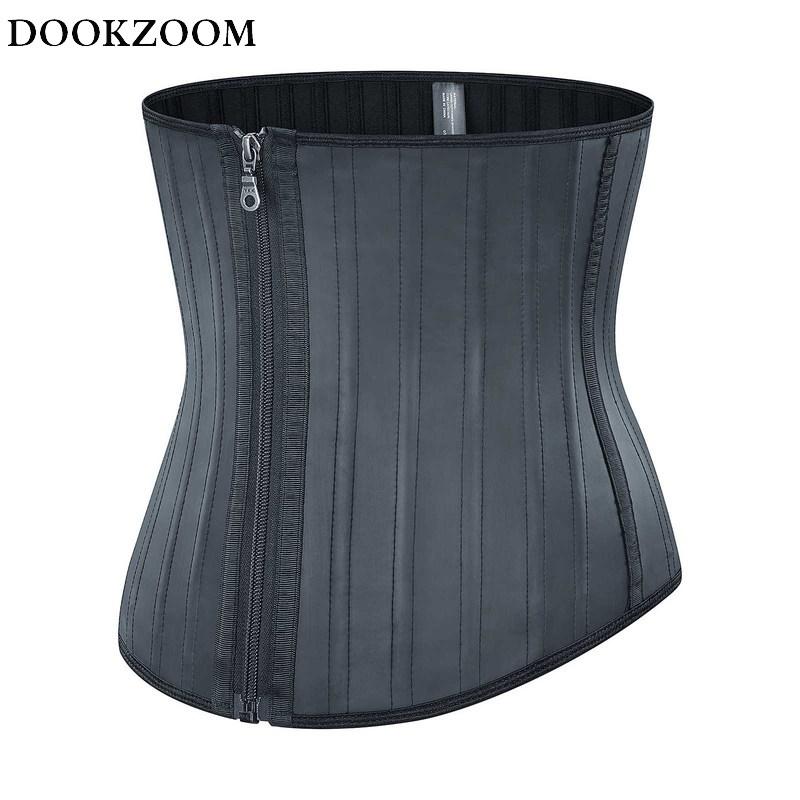 

Women's Shapers Latex Waist Trainer Corset Slimming Underwear Shapewear Women Slim Belt Body Shaper 25 Steel Boned Cincher Modeling Strap, Black