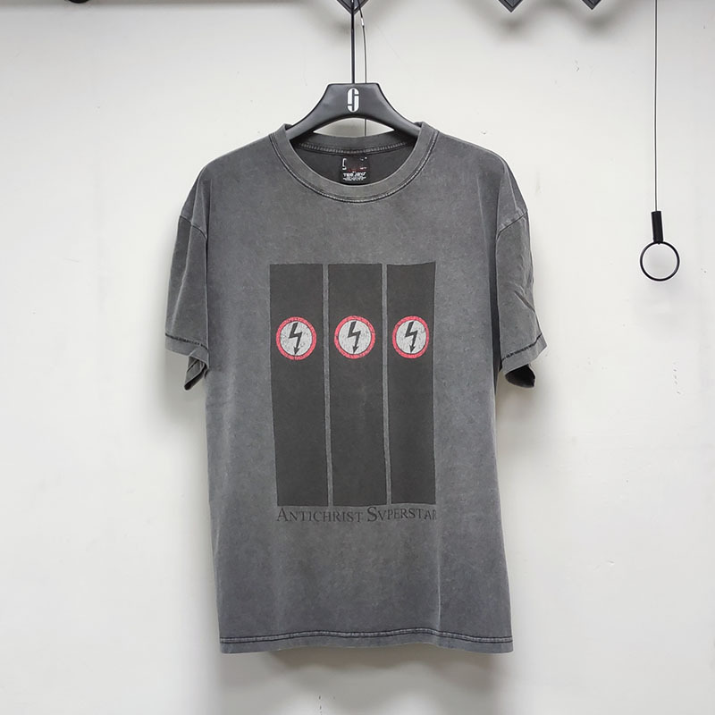 

High Street Brand Vintage Retro Style Oversized T-shirts Y2K Men T-shirt Men's Clothing Women's T-shirt Men's T-shirt, 01 wash black