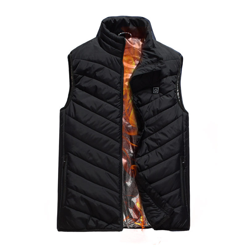 

Winter Heating Vest Smart Temperature Control Men's And Weomn's Rechargeable Washable Warm Cold-proof Cotton Jacket, Black;white